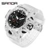 SANDA G Style Step Calorimeter Single Electronic Watch Nightlight Waterproof Sports Double Display LED Digital Quartz Men Watch