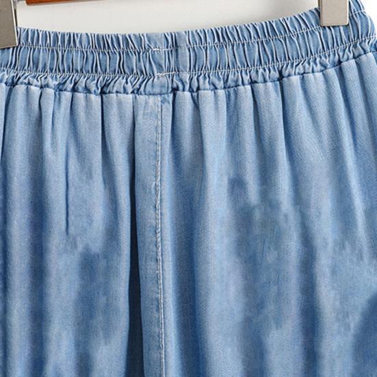 Женские летние широкие шорты с высокой талией — фото 10