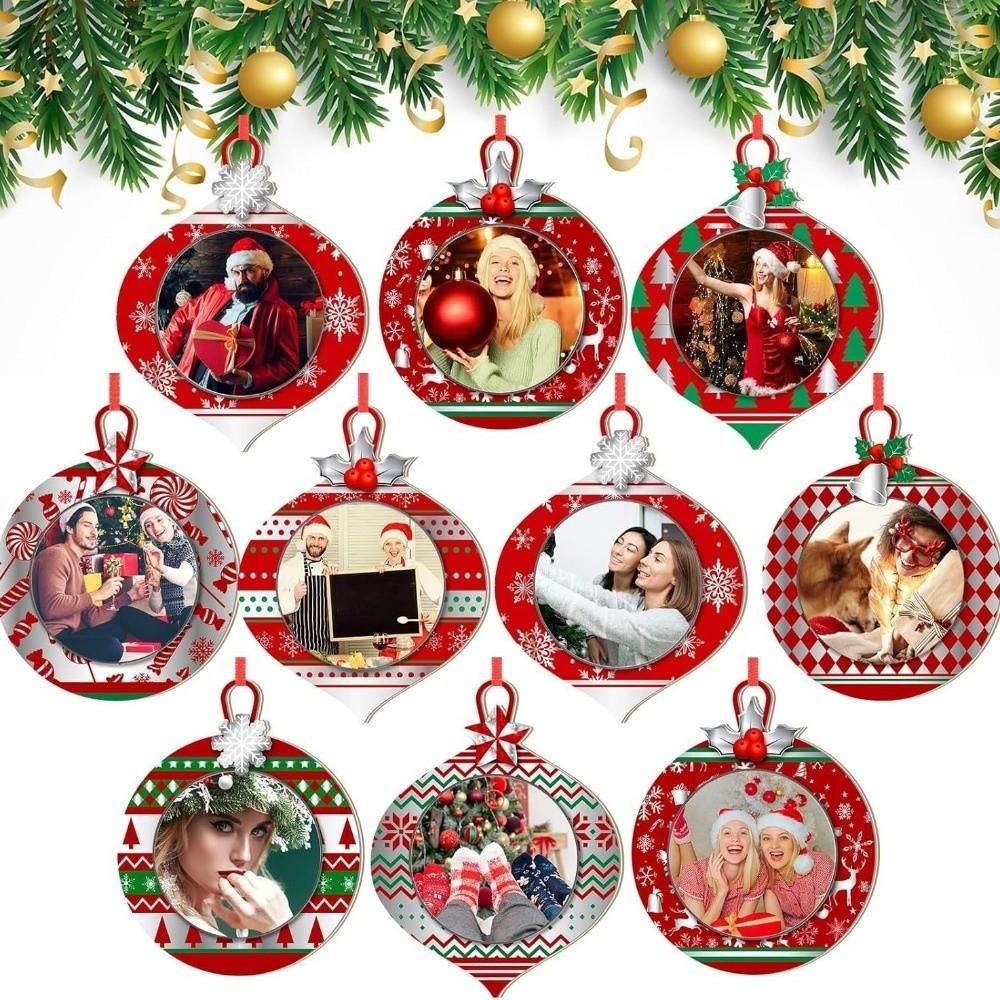 8/10Pcs DIY Christmas Tree Pendant Wooden Holiday Decorations Home Decor