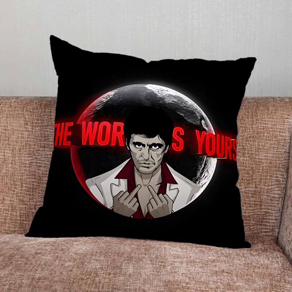S-Scarfaces Tony M-Montana Pillow Case For Home Bedroom Car Office Decoration Living Room Sofa Cushion Cover Suitable