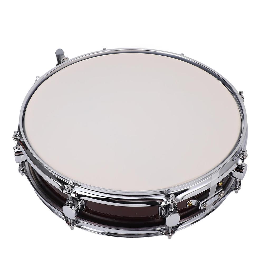Snare Drum 14 Inch Super Slim Stainless Steel Student Snare Drum with Drumsticks for Practice Performance Wine Red