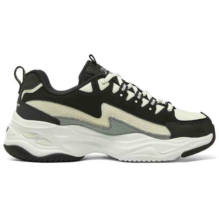 Skechers DLites 1.0 Fourth Generation Milk Tea Bear Comfortable Versatile Shock Absorbing Breathable Low Top Casual Running Shoes 896282-BKNT