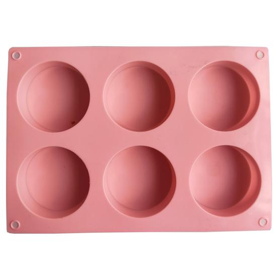 

Прочный, безопасный, легкосъемный, многоразовый, силиконовый цилиндр с 6 отверстиями, форма для мыла и печенья, кухонные инструменты, форма для печенья розовый