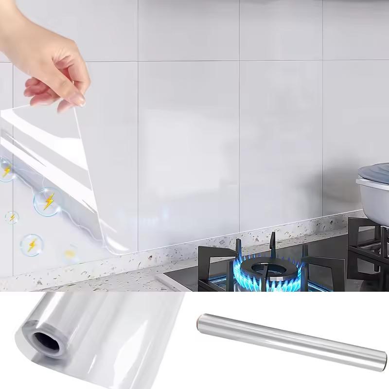 45CM WIDE Transparent Kitchen Wall Anti Oil Wallpaper With Electrostatic Adsorption Wall Sticker