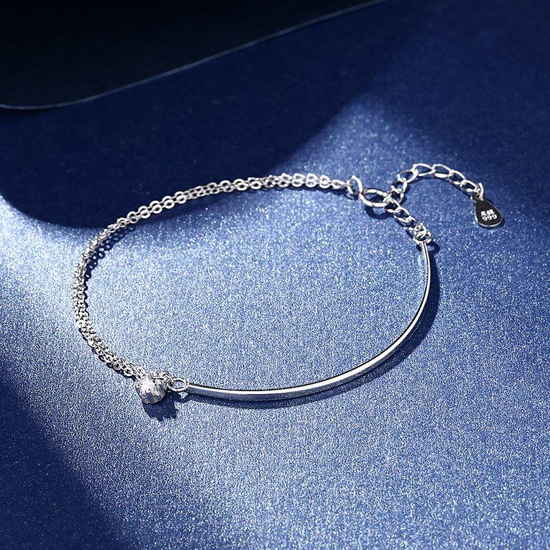 Pentagram Dobbeltlagsarmbånd Dame Enkelt Ins Kald Vind Halvt Armbånd Diamantbesatt Lett Luksussmykke