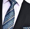 Rio Grande Stripe Paisley Pattern Tie & Pocket Square Set for Men (Type 20) ZM-NT4875-20