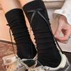 Autumn Women's Calf Socks with Bow Ribbons, High Appearance Level, Ballet Style, Thin and Breathable Lolita Women's Socks