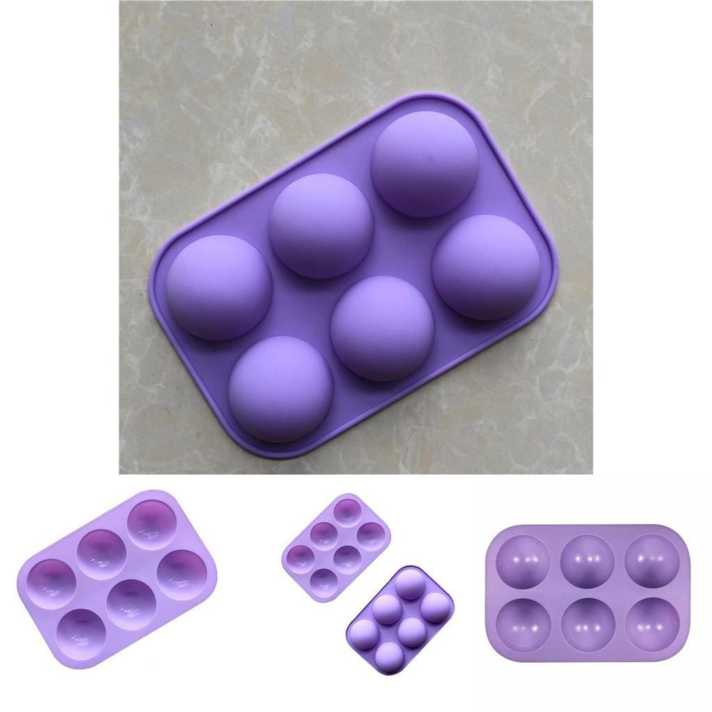 Safe 3d 6-holes Half Ball Silicone Mold Ideal For Baking Unique Chocolate And Fondant Creations
