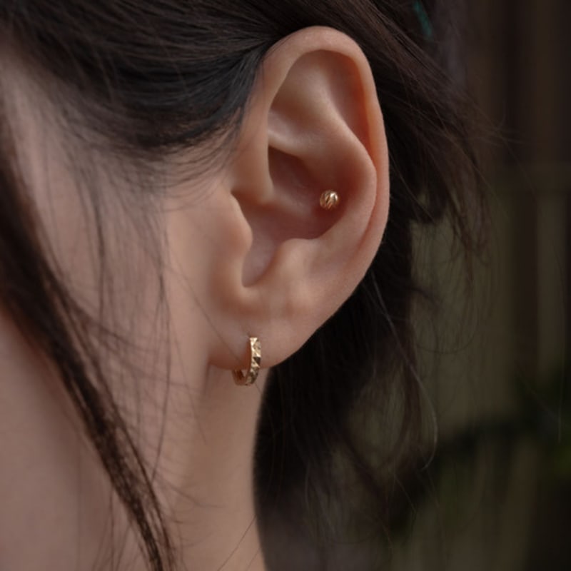 Youngglow 14k Texture Ball Piercing (2type)