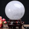Natural Polished White Crystal Ball Ornament for Living Room or Entryway