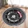 Tappeto per Auto Stampa Ruote alla Moda Tappeto Rotondo Tappetino per Pavimento Soggiorno Camera da Letto Cucina Tappeto Morbido Rotondo Decorazione Soggiorno