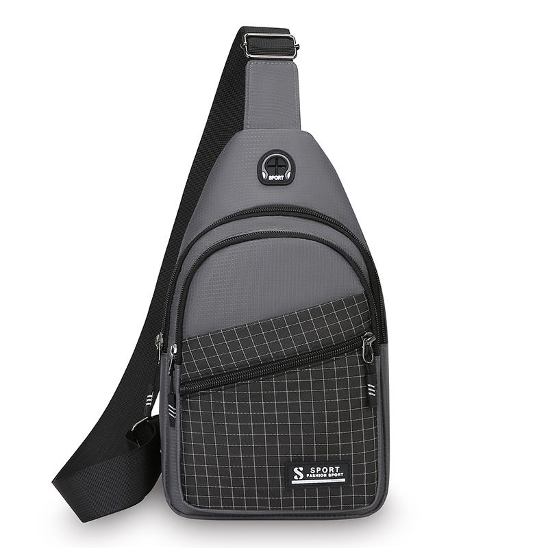 

Новая многофункциональная нагрудная сумка Мужская модная трендовая сумка через плечо из ткани Оксфорд в корейском стиле Повседневная водонепроницаемая сумка-мессенджер Сумка-тоут серый