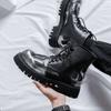 New niche trend flame boots trendy men ins Martin shoes men's thick-soled high-top short boots 9519-R