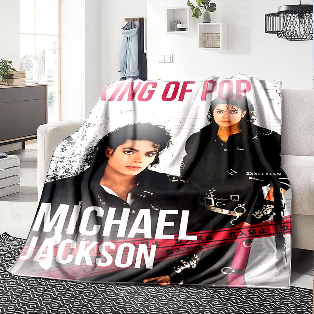 1pc Michael Jackson Performance Flannel Blanket,Ultra Soft Warm Plush Throw for Home Bedroom Bed Sofa Cover Camping Picnic gift Y72411
