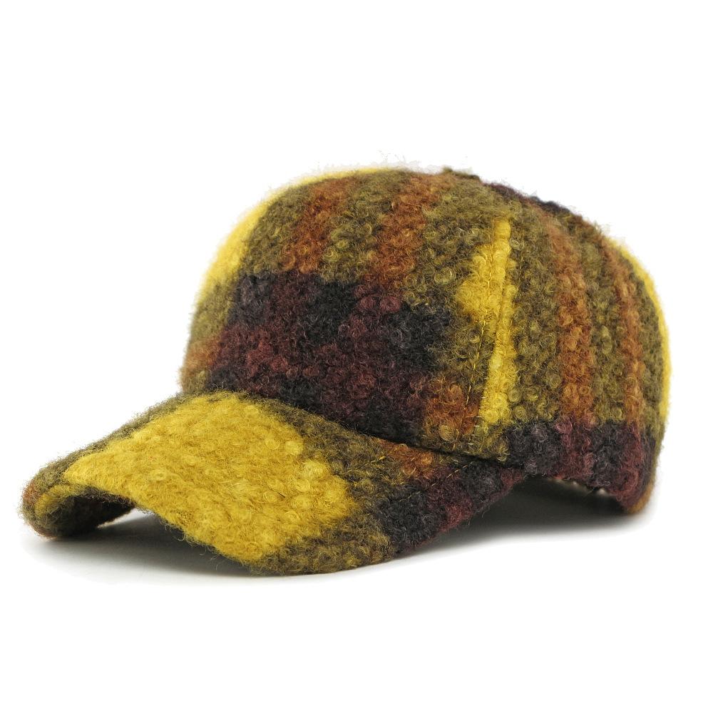Autumn Winter Warm High Top Cap Men Women Plush Hard Top Baseball Cap
