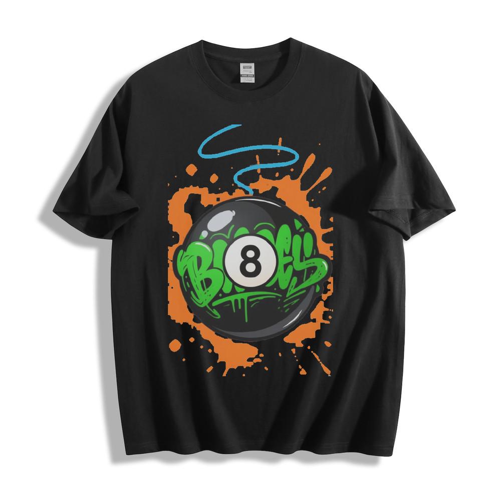 

8-Ball Green Graffiti and Orange Splat T-Shirt 4XL