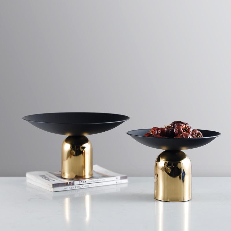 Metal Base Circular Resin Fruit Tray, Candy, Jewelry Storage Tray, Living Room Desktop Storage Tray, Home Decoration
