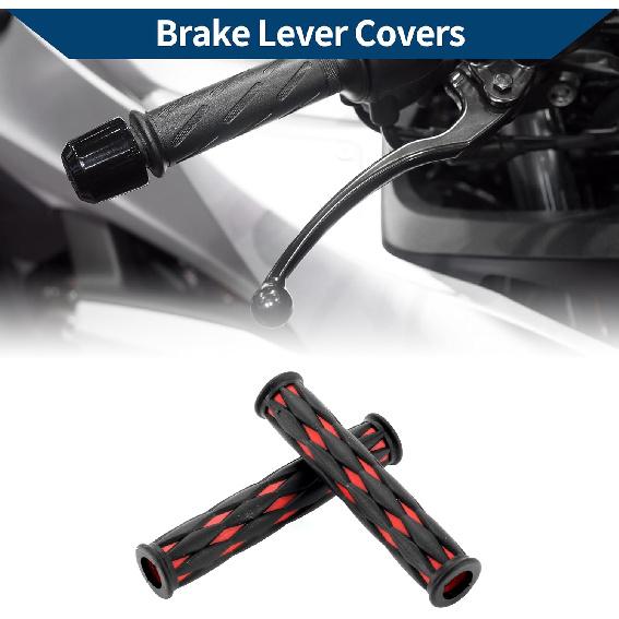 

1/2 12mm Universal Motorcycle Brake Lever Cover Non Slip Rubber Brake Lever Grip Sleeve for Motorcycle Scooter Bicycle Bike Black Red 1 Pair