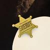 Europäische & Amerikanische Kreative Polizeiabzeichen Brosche - Retro Sechsspitziger Stern Medaillen Pin für Bekleidungszubehör