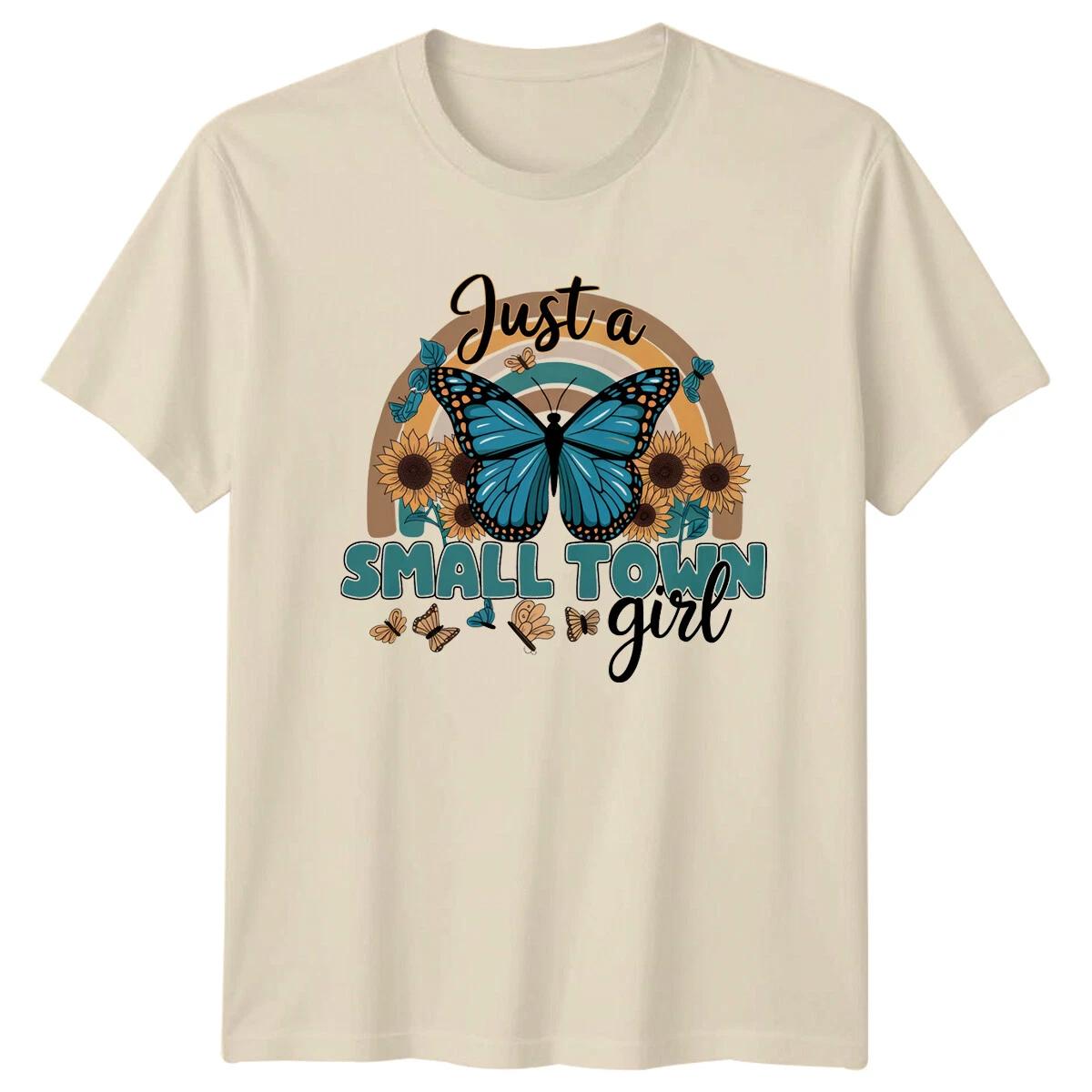 Just A Small Town Girl Butterfly T-Shirt Nature Womens Gift M