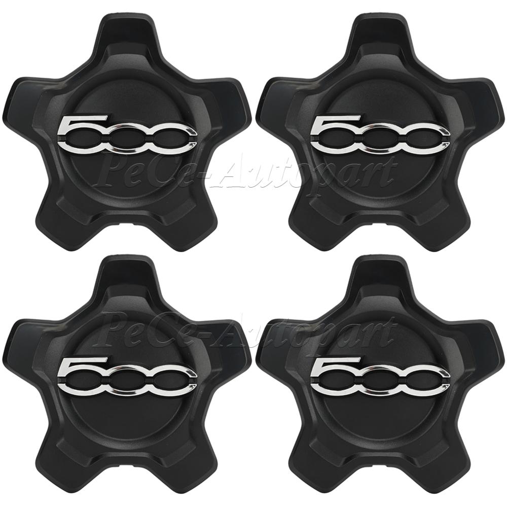 4Pcs Set of Centre Hubcaps For Fiat 500x - Silver/Black/Red Cupping Design 735626312 735626311 16 Inch Dust Cover for Wheel Hubs