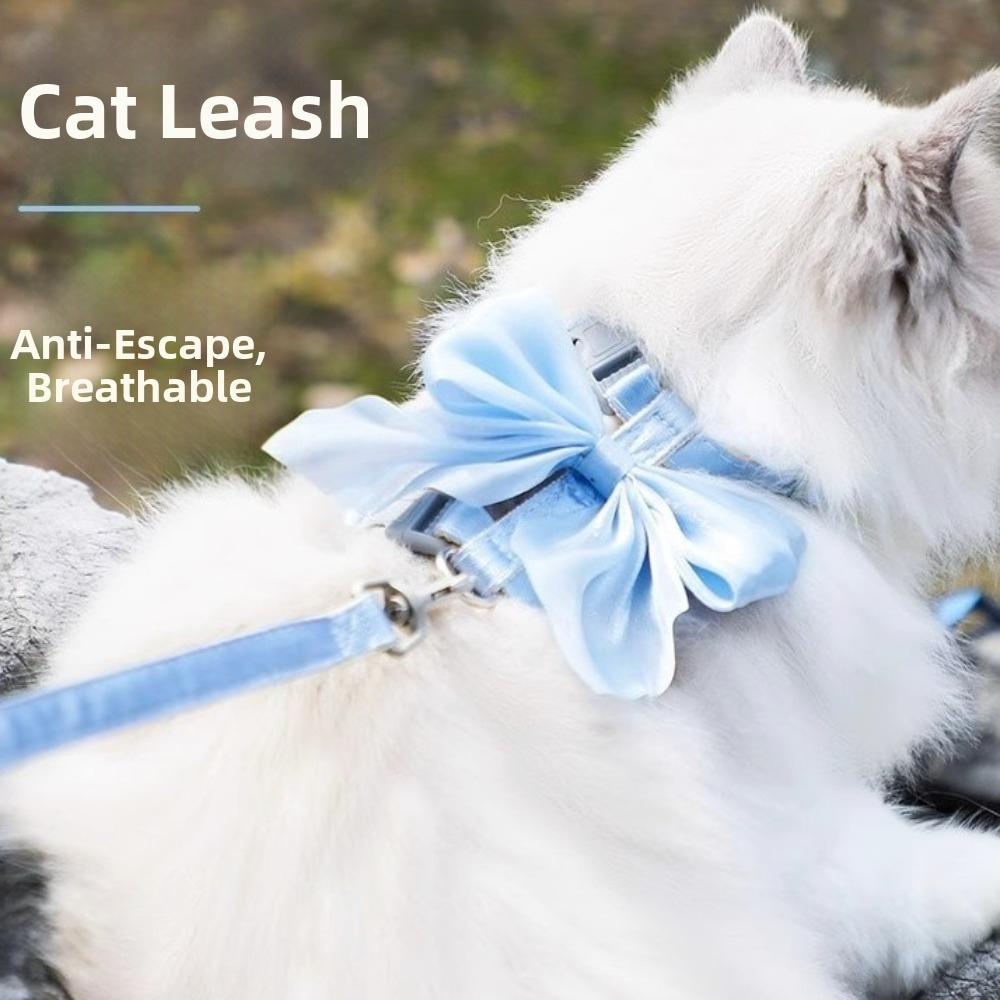 Escape-Proof Dog Chest Strap Cute Bow Dog Vest Harness Pet Walking Rope Outdoor Walking
