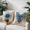 B-Blue Sea Creature Pillow Case Living Room Sofa Decorative Cushion Cover Simple Household Light Luxury Printed Pillow