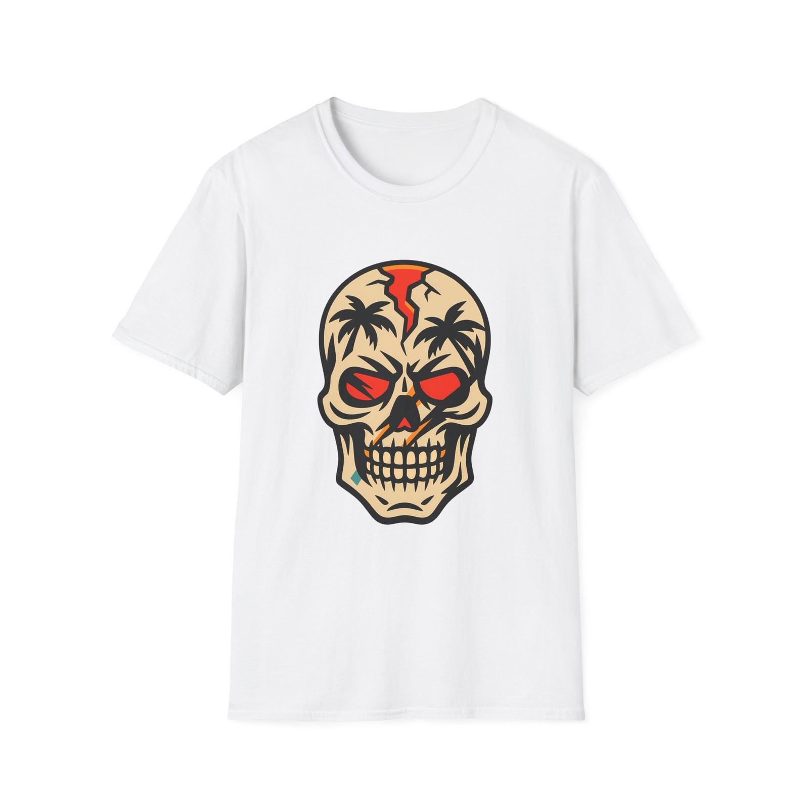 Unisex Softstyle T-Shirt Skull Palm Tree Tropical Heat Summer S