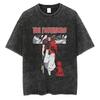 Parentchild Fashion Anime Comfortable Tshirt Jujutsu Kaisen Washed Tee Vintage Oversized Anime Graphic Men Casual Tops
