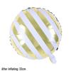 18" Round Striped Candy Aluminum Foil Balloon for Baby Birthday or Children's Day Decoration