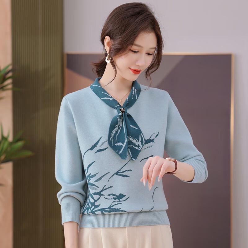 YUZHAOLIN Women's Mid-Aged Knitted Sweater