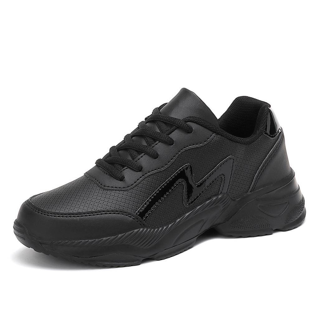 Spring and Autumn Platform Shoes Black Dad Shoes Casual Sports Shoes Lightweight Non-slip Waterproof Shoes