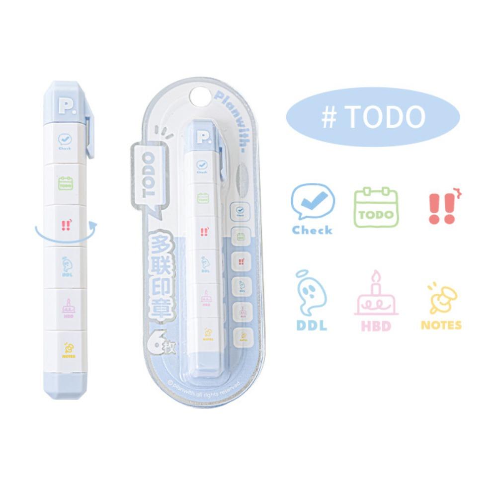 

Self-ink To Do List Journal Stamp Cartoon Diary Seal Cute Seal Pen Kids Gift School Stationery 06