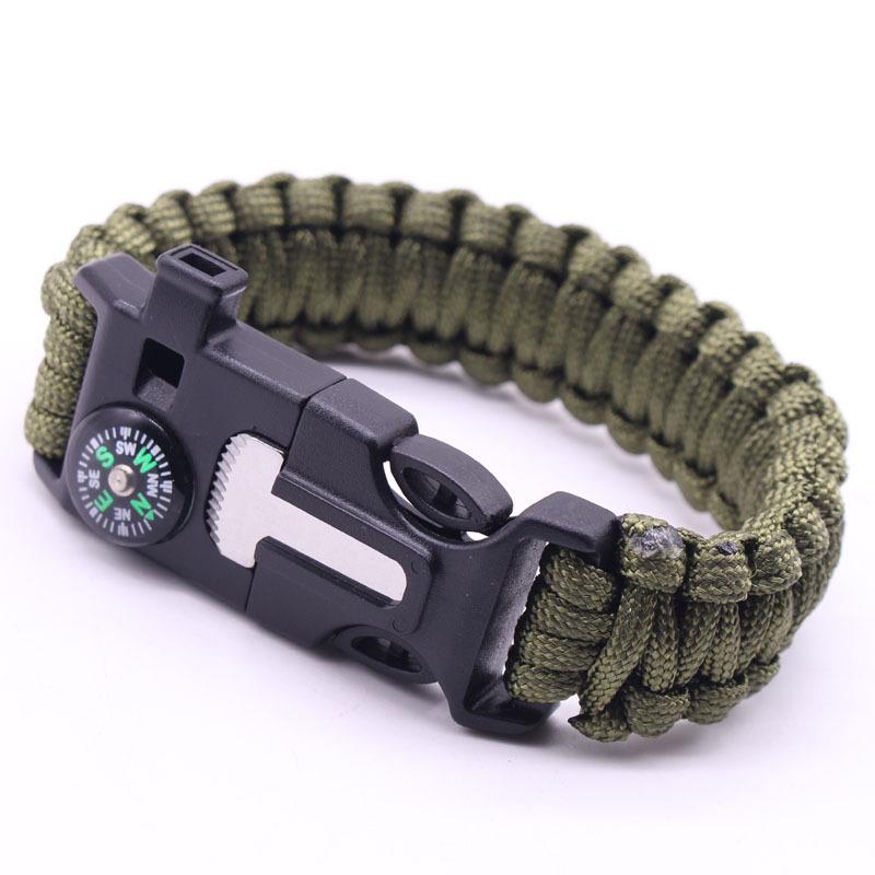 Wildnis Überleben Paracord Armband: War Wolf Spezialkräfte Multifunktionale Rettungsleine für Abenteuer im Freien