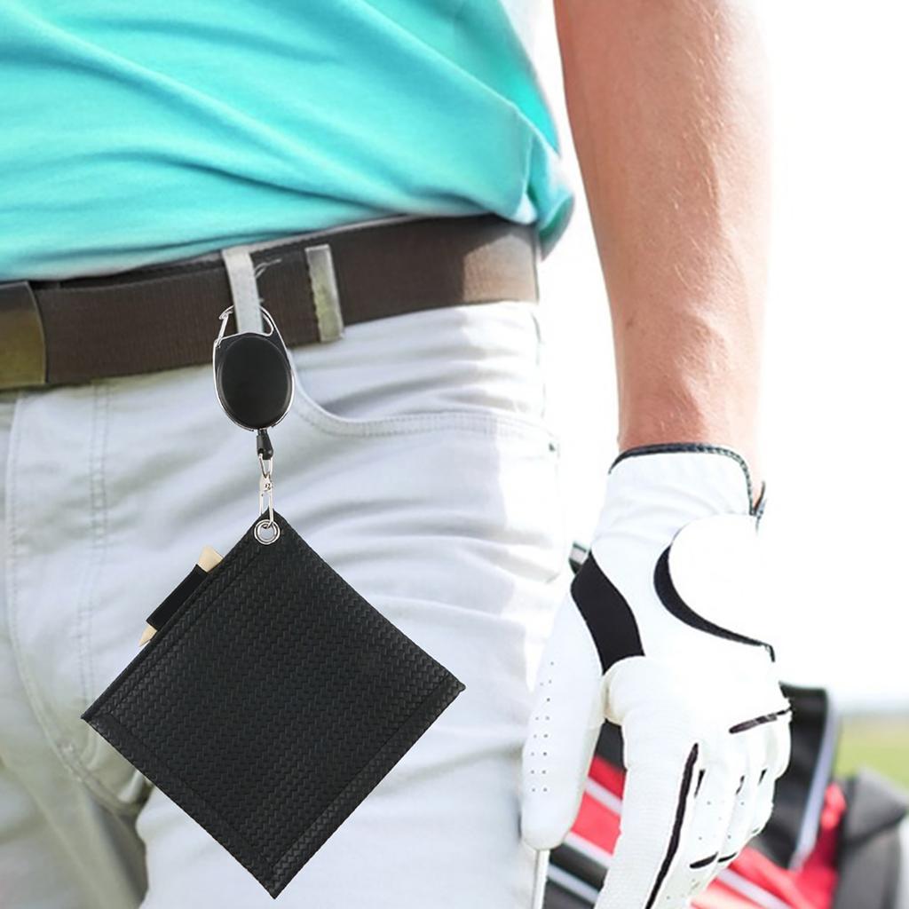 Ściereczka do czyszczenia ręczników golfowych, ściereczka czyszcząca, narzędzia do czyszczenia głów golfowych z haczykiem z klamrą, klips oporowy, ściereczka do czyszczenia kijów golfowych