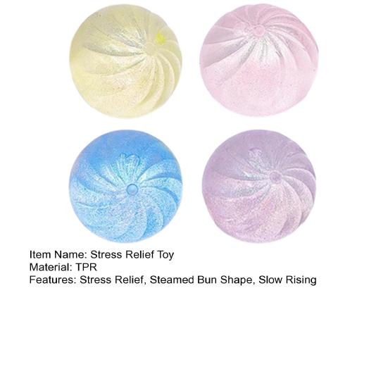 1/2/4Pcs Clear Steamed Bun Toy Stress Relief Slow Rising Small Dumpling Sensory Toy Hand Relaxation Soft Dough Ball Squeeze Fidget Toy