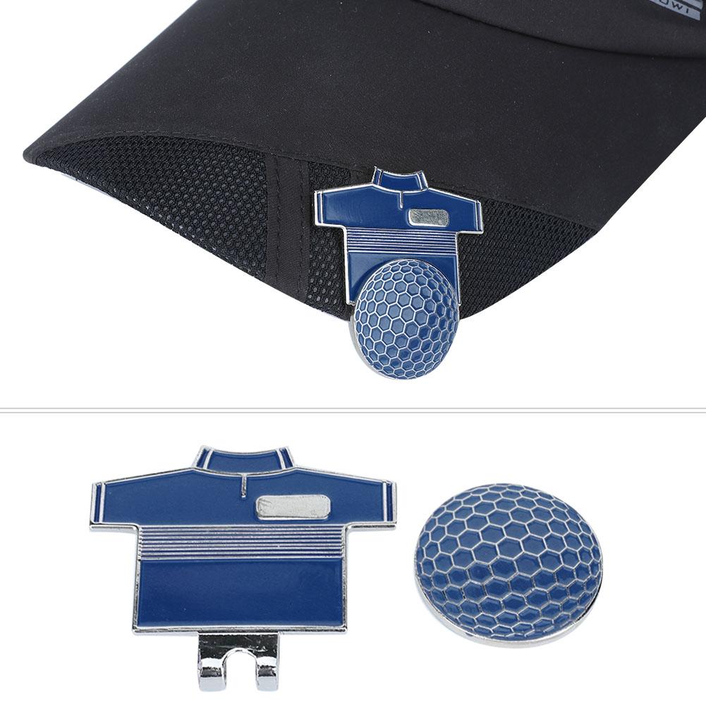 Trwały Metalowy Magnetyczny Marker do Piłek Golfowych na Zewnątrz z Klipsem do Kapelusza Akcesorium Golfera(niebieskie ubrania)