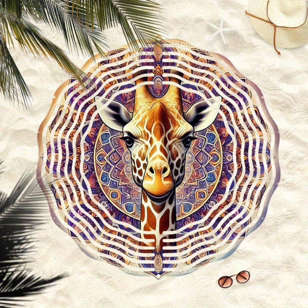 Rotating Wind Chime for Outdoor Garden Patio Decor 2D Dynamic Art with 360 Degree Spinning Hook Universal Holiday Wind Power Decorations