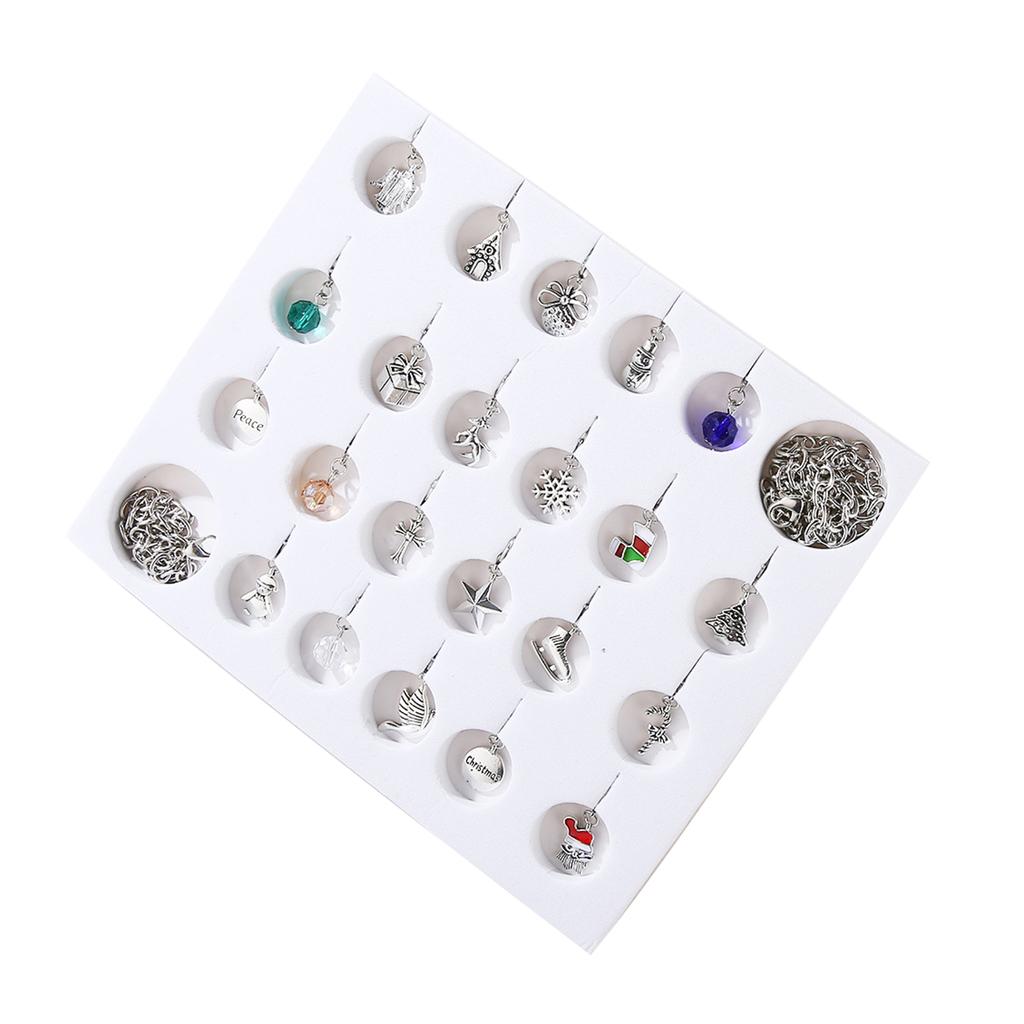 Christmas Advent Calendar Countdown Calender DIY Necklace Bracelace Set with 22 Pendants