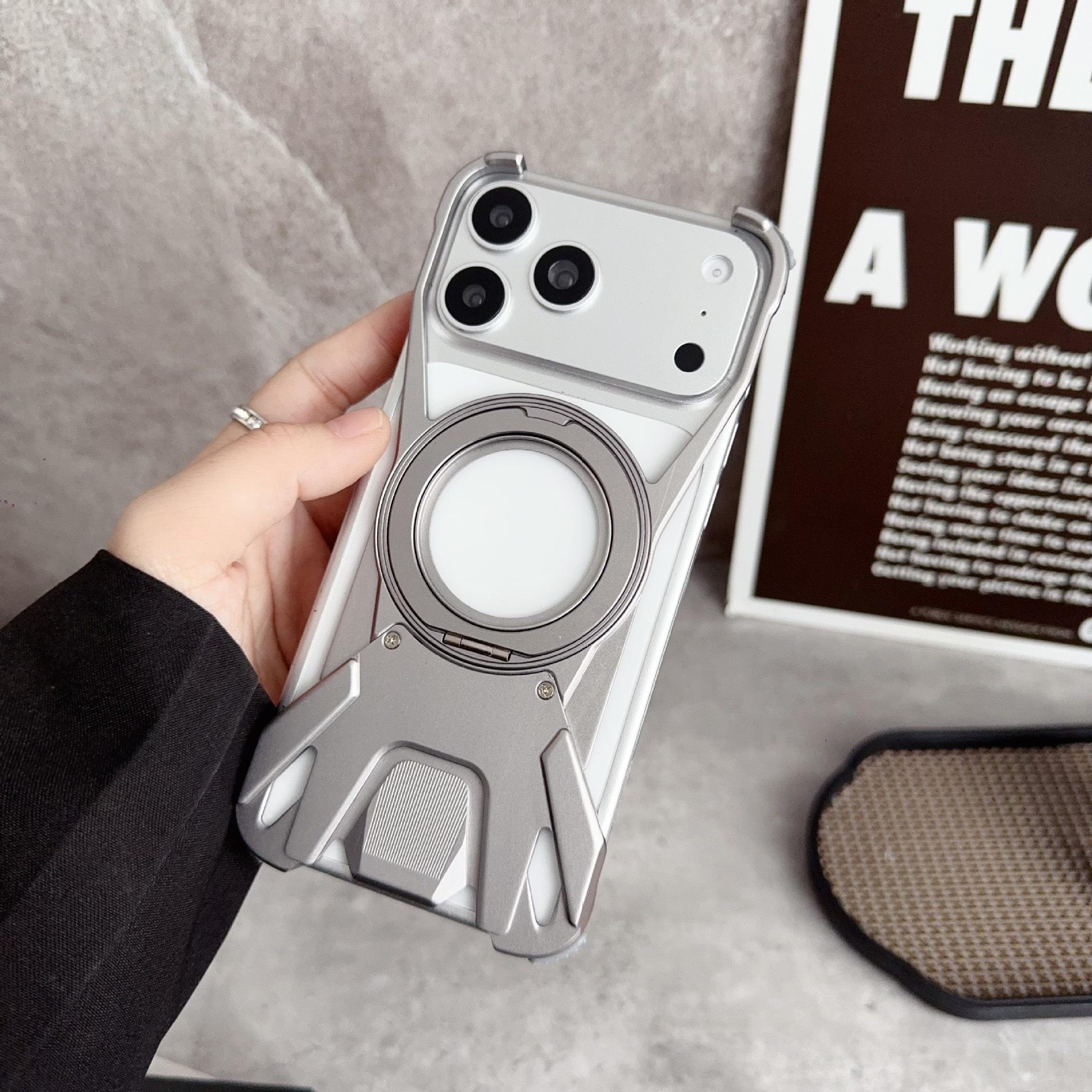 

Apple 17 Pro Max Metal Rotating Stand Phone Case Cover iPhone 16 Pro Max