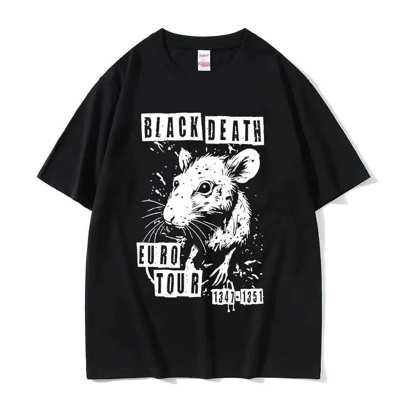 Fun Cheese Eating Machine Japanese Mouse Pattern T-shirt for Men Retro Fashion O Collar Oversized T-shirt for Both Sexes