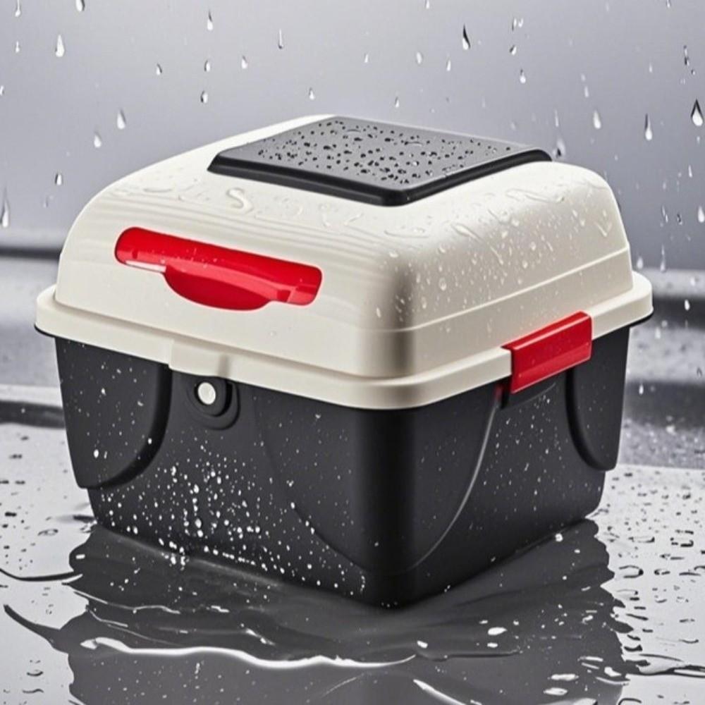 Plastic Motorcycle Rear Top Box Lockable Electric Scooter Toolbox Storage Case  Motorcycle