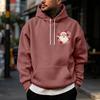Men's Christmas Print Lined Zip Front Pullover Hoodie Cozy Winter Sweatshirt for Holiday