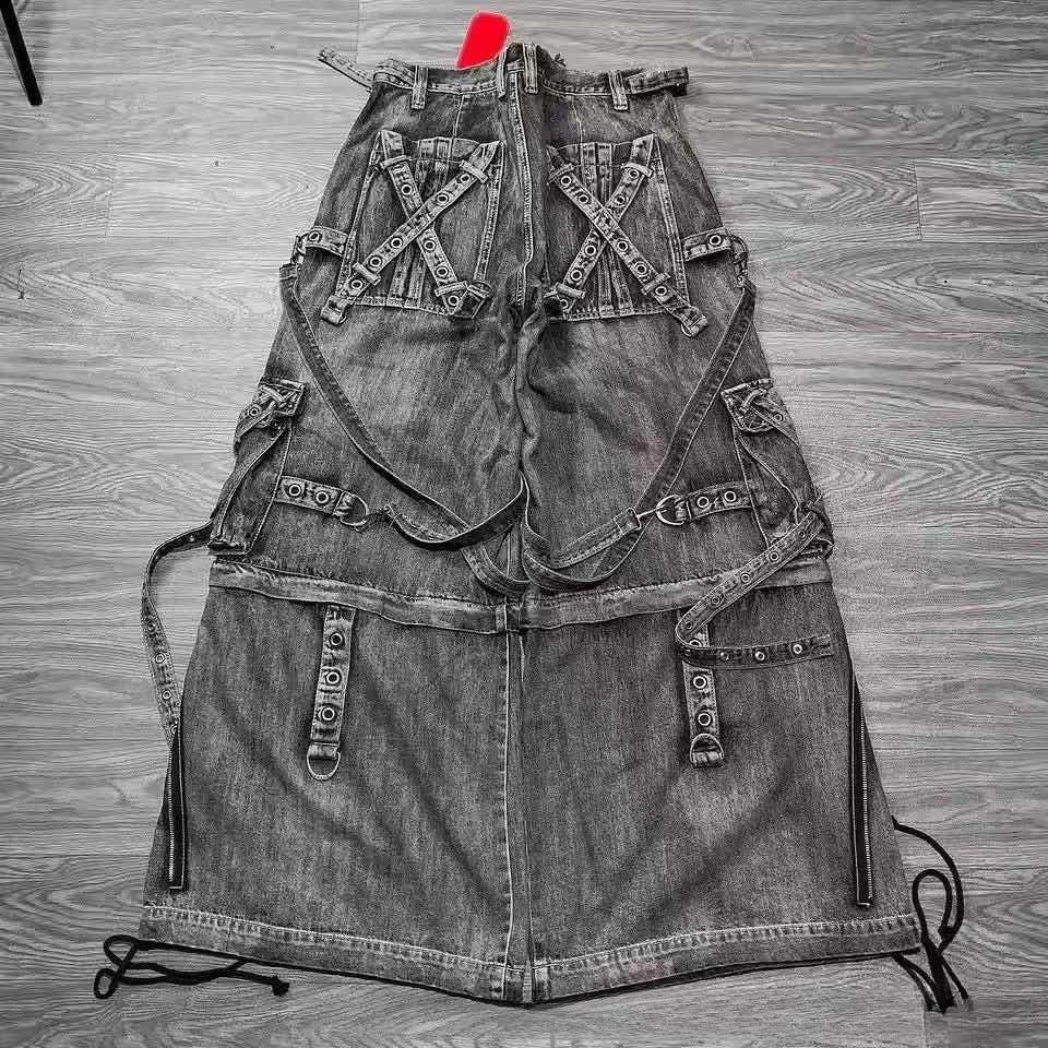 BeatStreet Jeans Pesanti Lavati Vintage Pantaloni Cargo Y2K Uomo Donna Hip Hop Multitasche Jeans Larghi Pantaloni a Vita Bassa Gamba Larga