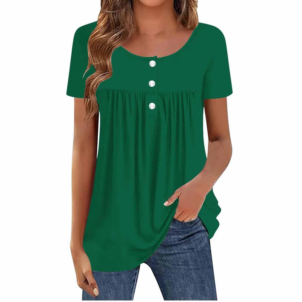 Damen Freizeit lässiges kurzärmeliges T-Shirt Top