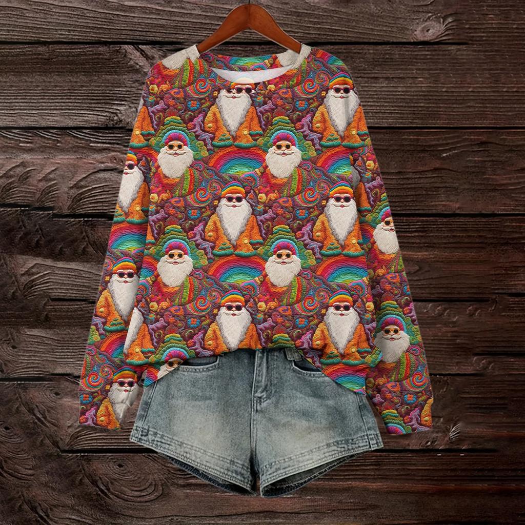 Women's Loose Fashion Casual Printed Long Sleeve Pullover