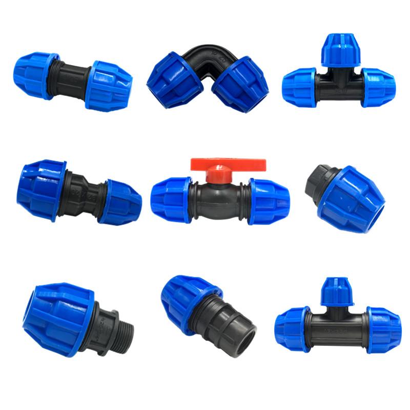 1pcs 20/25/32mm 1/2" 3/4" 1" PE Pipe Quick Connector Elbow Reducing Water Pipe Joint Tap Water Irrigation