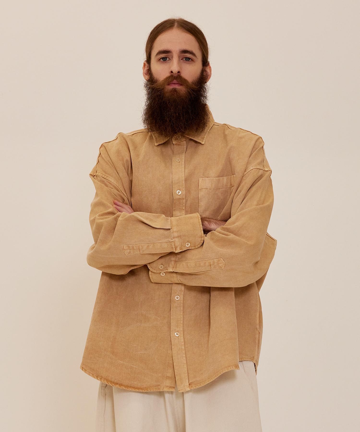 Cargo Bros Cb Archon Pigment Shirt Jacket (Beige) Free