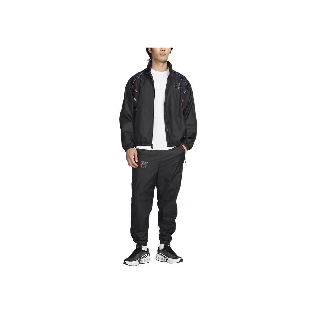Nike FC Barcelona Serie Mode Logo Langarm Reißverschlussjacke Herren Jacke Schwarz FQ7793-010