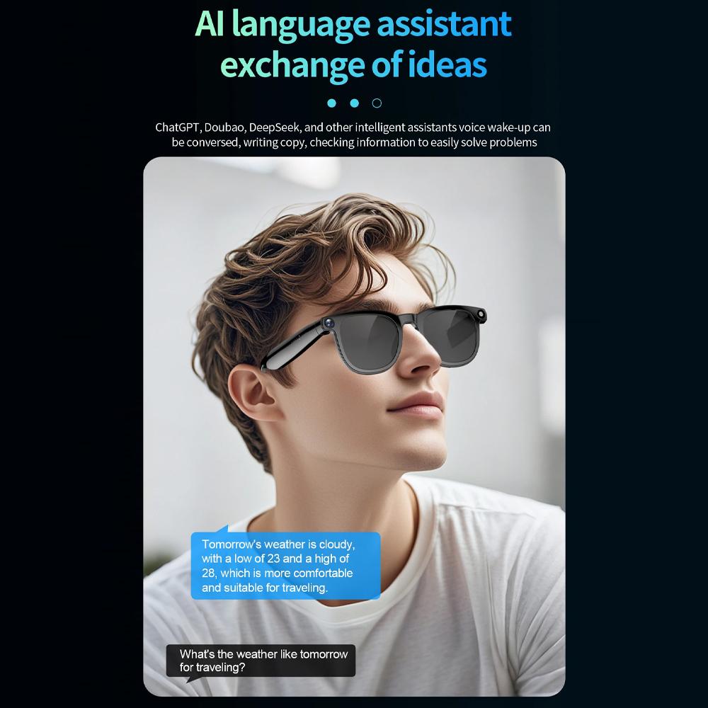 2-in-1 4K Smart AI Brille 800 Megapixel AI Aufnahme Kamera HD Foto Video Sprachanruf Übersetzung Wasserdicht Bluetooth AI Brille